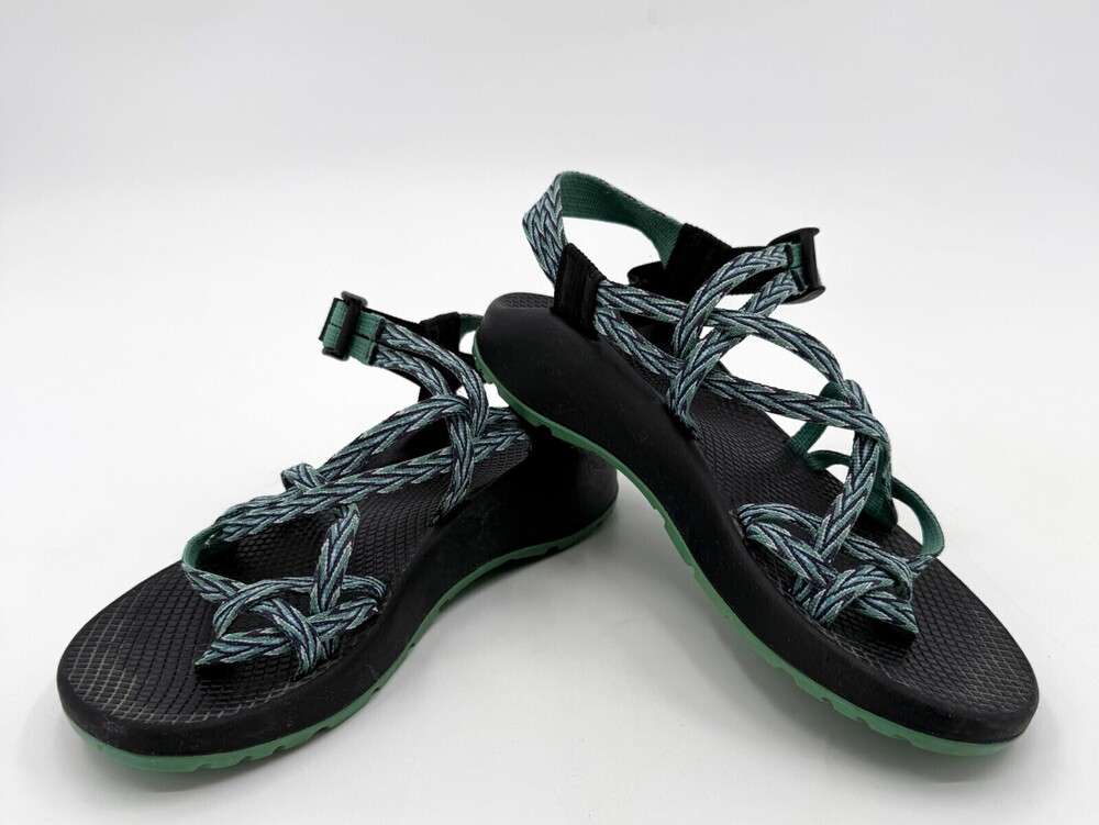 Chaco Sandals Womens 9 Blue Green Strappy Adjustable Outdoors Hiking